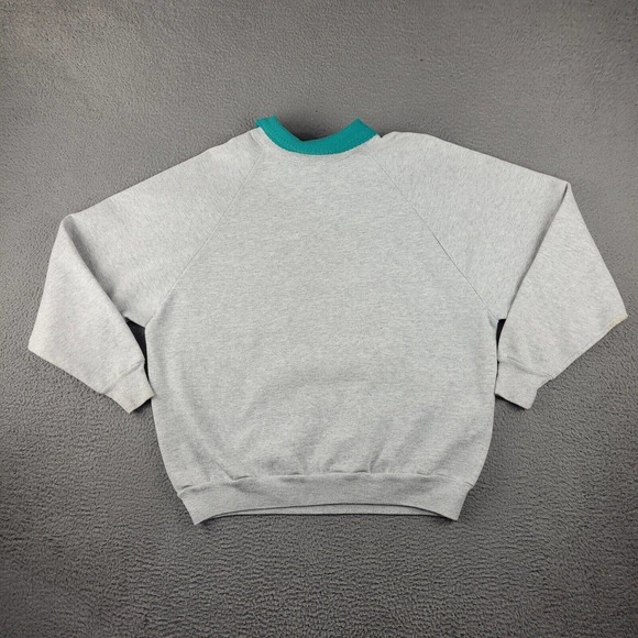 Vintage Cat Winter Sweatshirt Womens 1X Gray Collared Snowy Scenery Made USA 90s - Picture 10 of 13